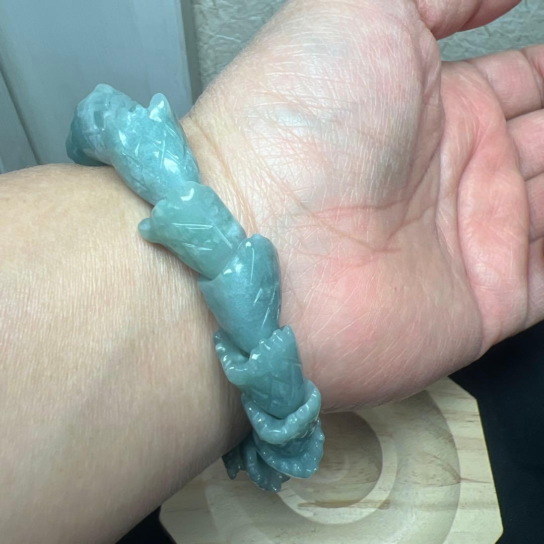 魔除けの王様モリオン黒水晶&全ての繁栄　　翡翠龍神ブレスレット