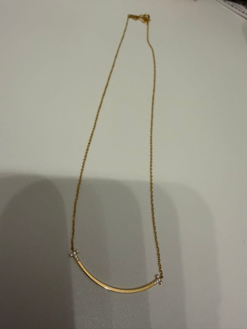 Tiffany Tスマイル　ペンダント(スモール) K18イエローゴールド