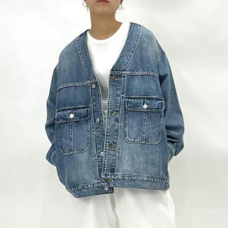 新品タグ付 2026新作 カフネ デニム ジャケット フリーサイズ Mal.