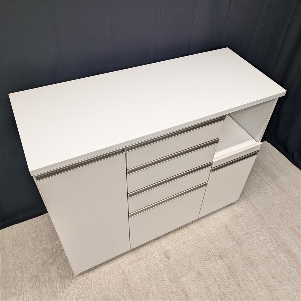 美品　三幸ジャパン　木目調　キッチンカウンター　レンジ台　食器棚　収納庫　作業台