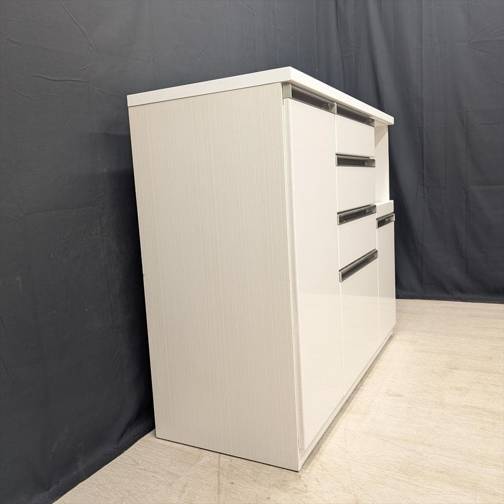 美品　三幸ジャパン　木目調　キッチンカウンター　レンジ台　食器棚　収納庫　作業台