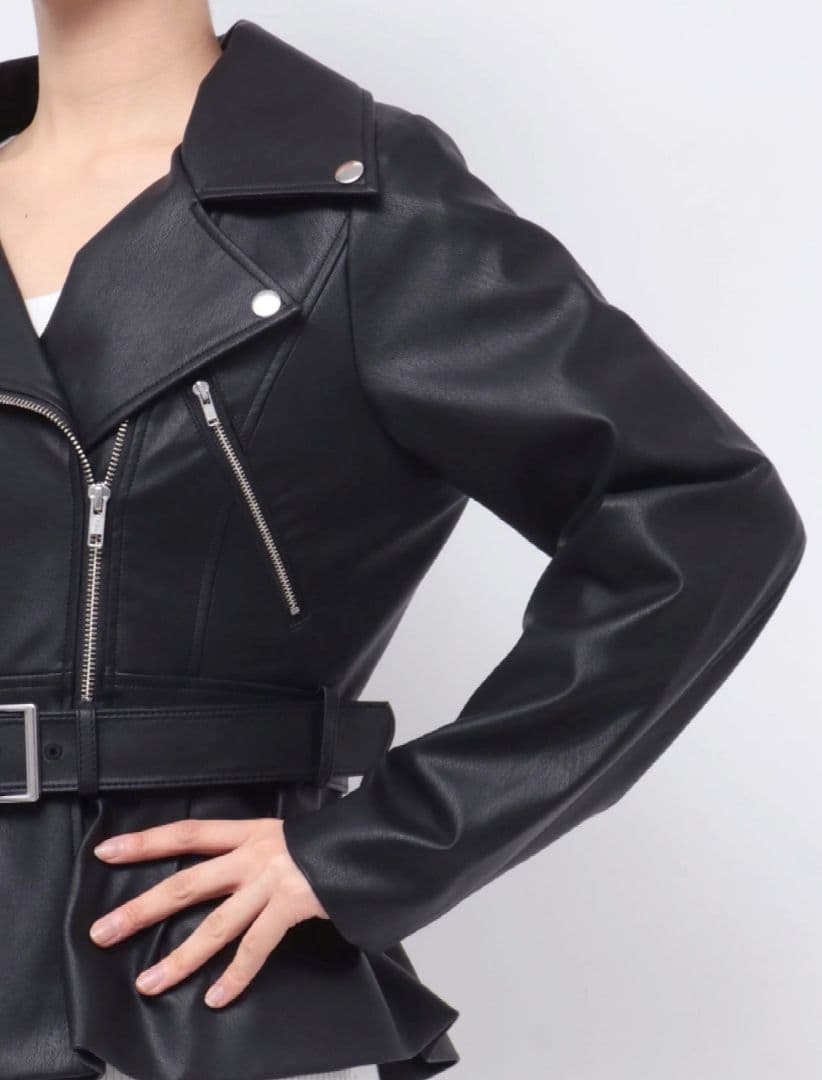 【新品・美品】RESEXXY|ペプラムライダースジャケット