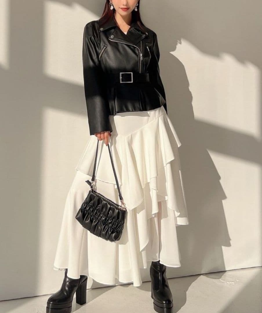 【新品・美品】RESEXXY|ペプラムライダースジャケット