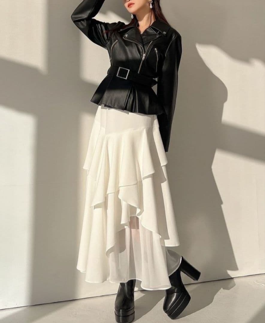 【新品・美品】RESEXXY|ペプラムライダースジャケット