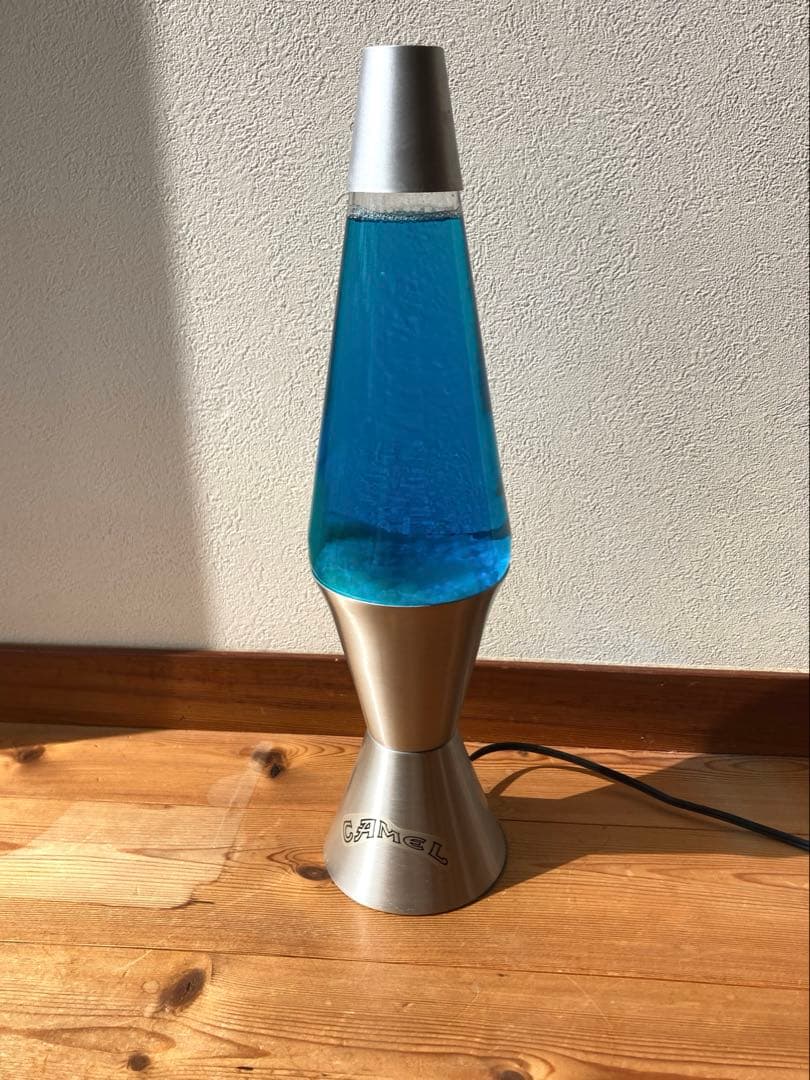 【アンティーク】ラバライト ランプ 青×白（本体:シルバー）限定Camel