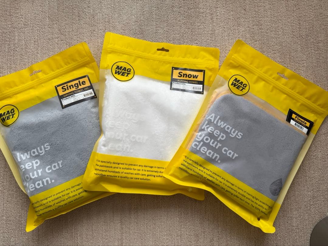 MUSEMAZING カルナバワックス MAGWET 洗車用タオル 3枚セット