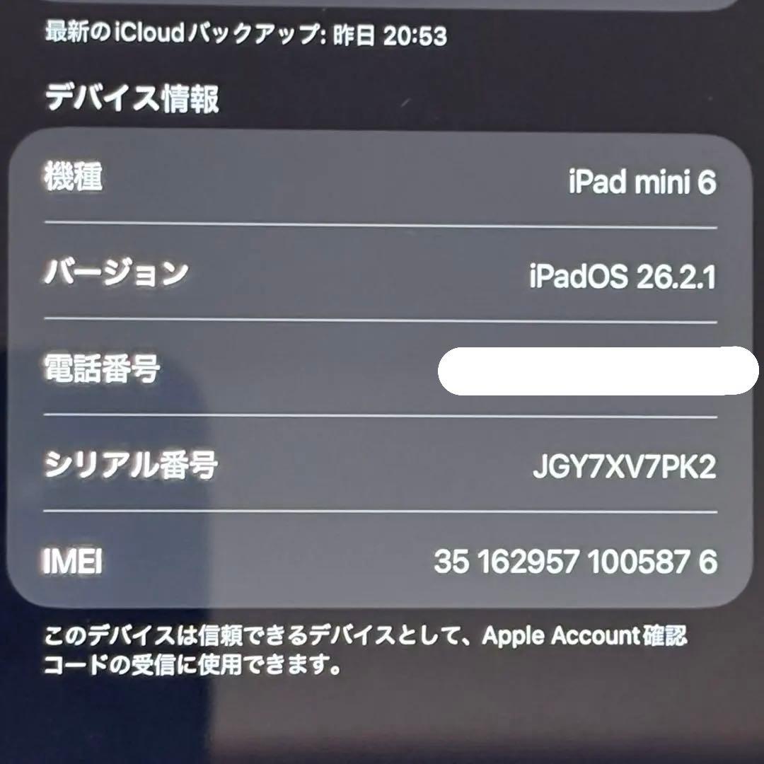 Apple iPad mini第6世代　64GB セルラーモデル