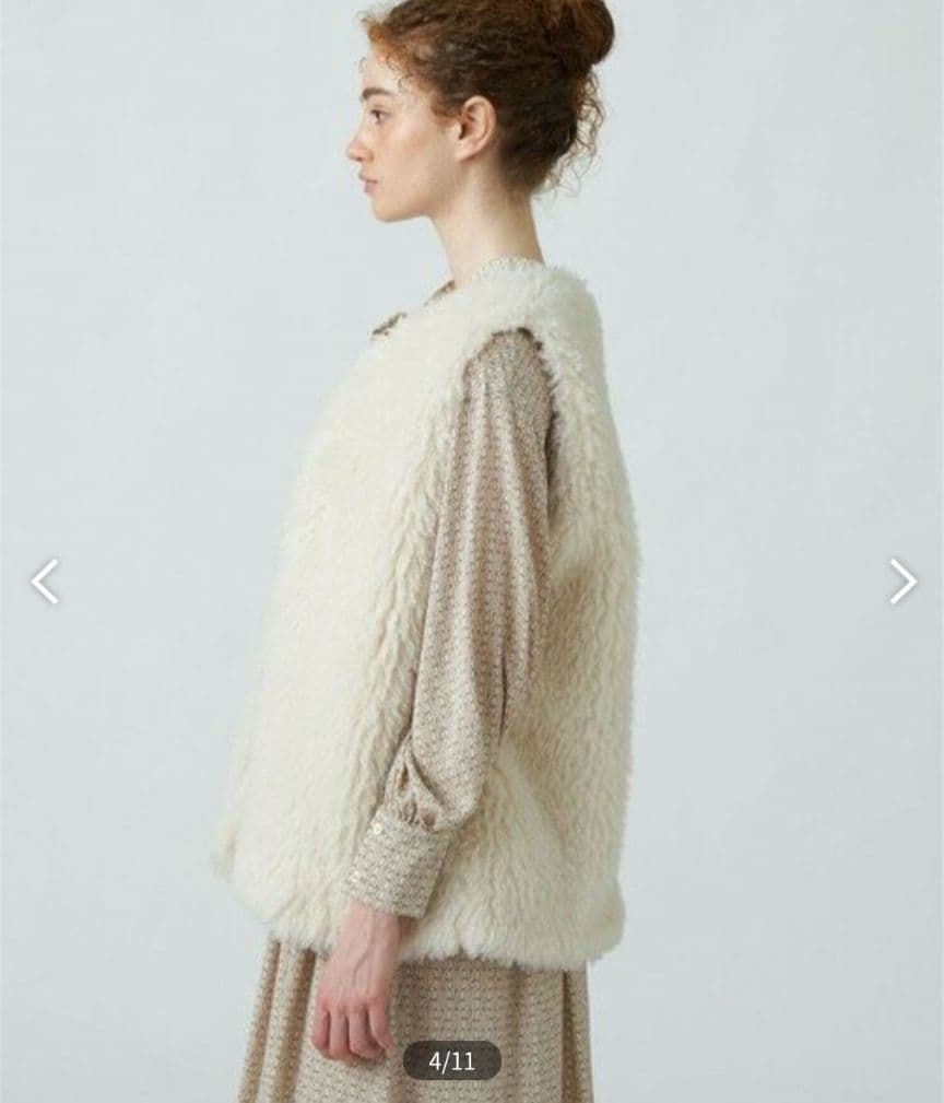 【新品未使用品】 Ballsey プードルファー クルーネックジレ タグ有り