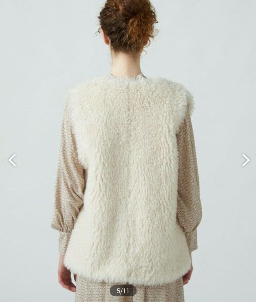 【新品未使用品】 Ballsey プードルファー クルーネックジレ タグ有り