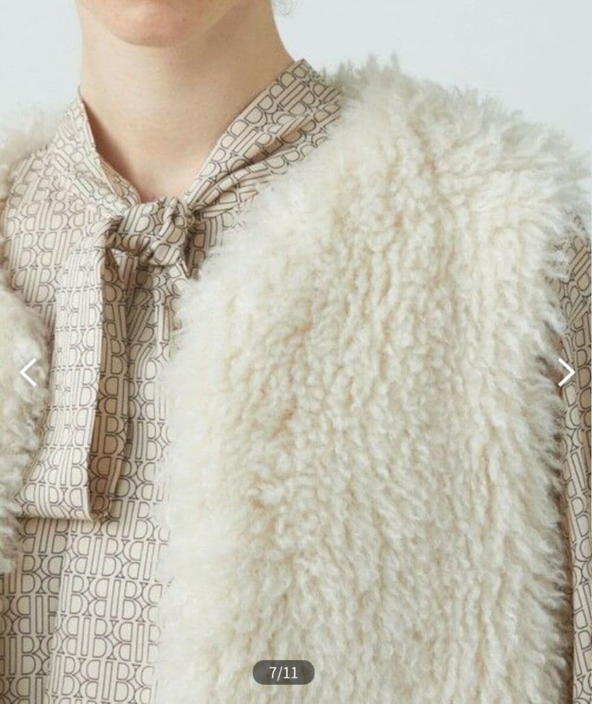 【新品未使用品】 Ballsey プードルファー クルーネックジレ タグ有り