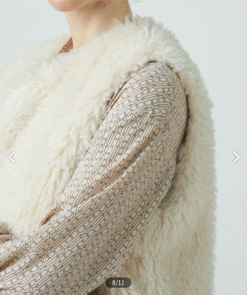 【新品未使用品】 Ballsey プードルファー クルーネックジレ タグ有り