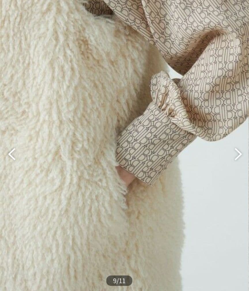 【新品未使用品】 Ballsey プードルファー クルーネックジレ タグ有り