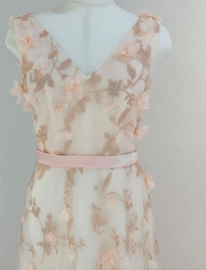 結婚式　演奏会　二次会　ドレス　ピンク　花柄　レース