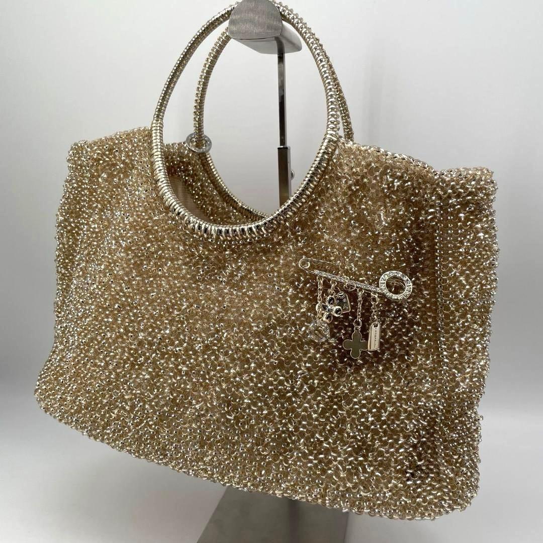 17584✨アンテプリマ スタンダードⅡ ラージハンドバッグ シルバーゴールド