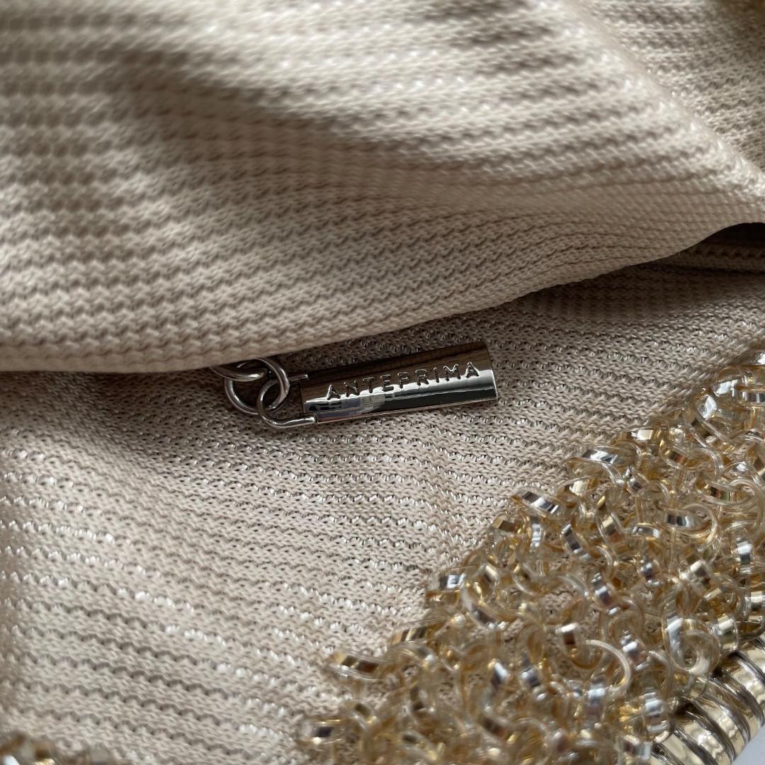 17584✨アンテプリマ スタンダードⅡ ラージハンドバッグ シルバーゴールド