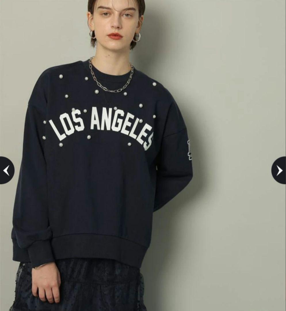 CADUNE パールスウェット 紺