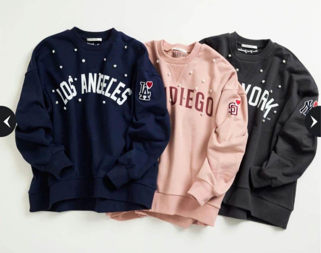 CADUNE パールスウェット 紺