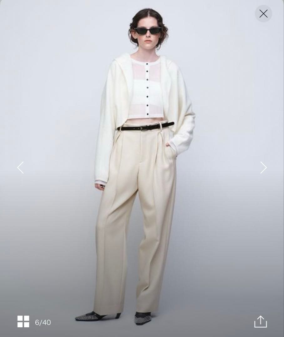 完売品<AEWEN MATOPH>ツイル タック パンツ　オフホワイト