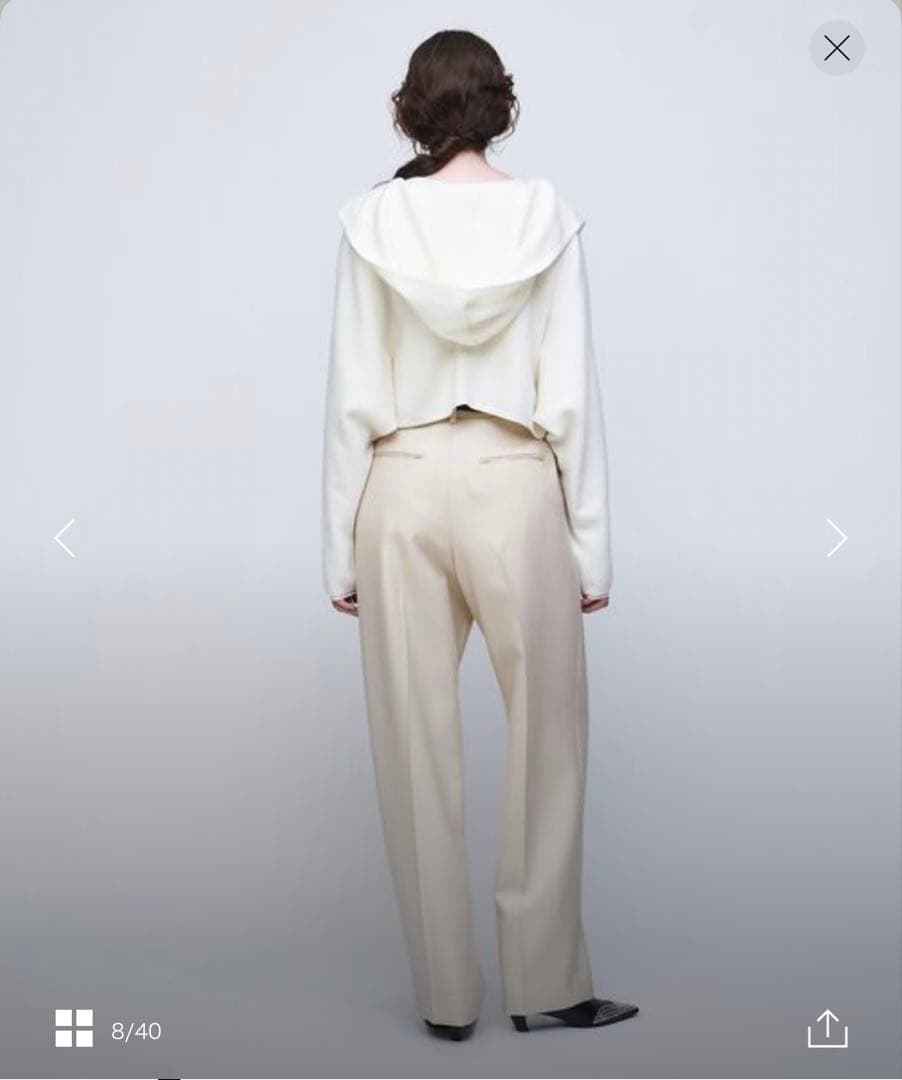 完売品<AEWEN MATOPH>ツイル タック パンツ　オフホワイト