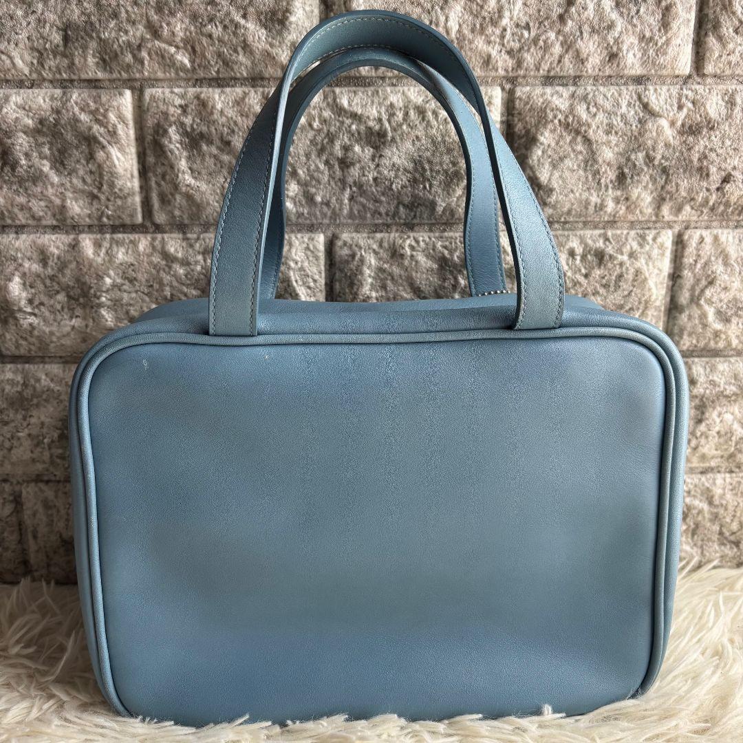 【超激レア 美品】オールドコーチ　ハンドバッグ　スクエアバッグ　レザー　ブルー系