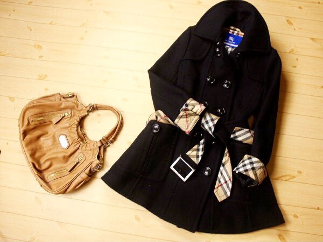 心*音様 Burberry Blue Label ブラックピーコート 38