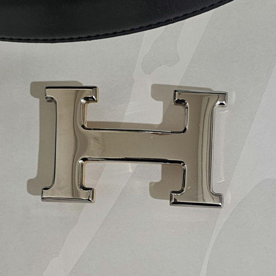 HERMES コンスタンス ベルト 70cm シルバーバックル 黒×キャメル