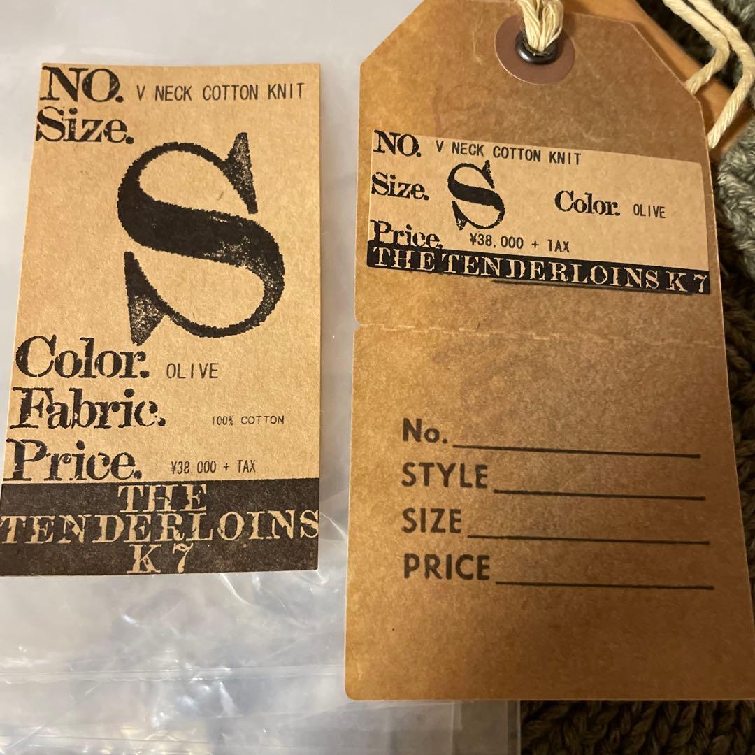 テンダーロイン　Vネックコットンニット　S