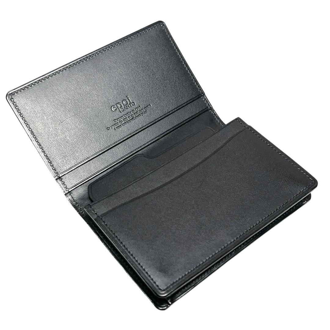 クロコダイル ビジネス用 名刺入れ epoi GANZO 黒 光沢　わに革