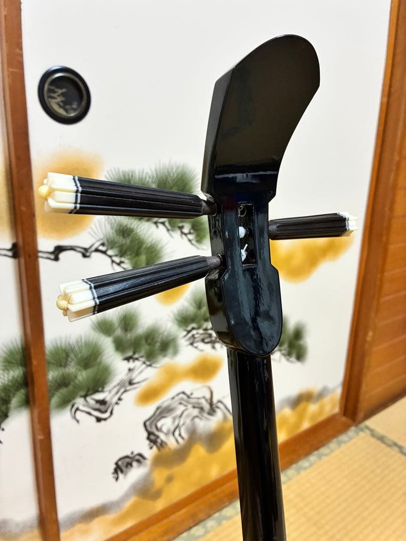 沖縄三線　島黒木！島クルチ！江戸ユナー型！本蛇皮一枚張り！