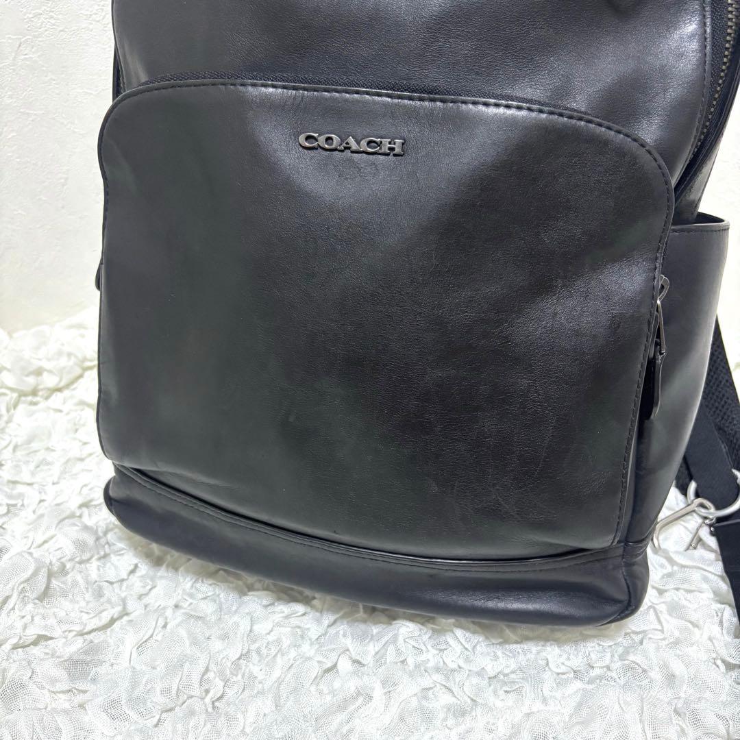 ✨希少✨コーチ　リュック　スムースレザー　黒　グラハム　A4　PC　C2934