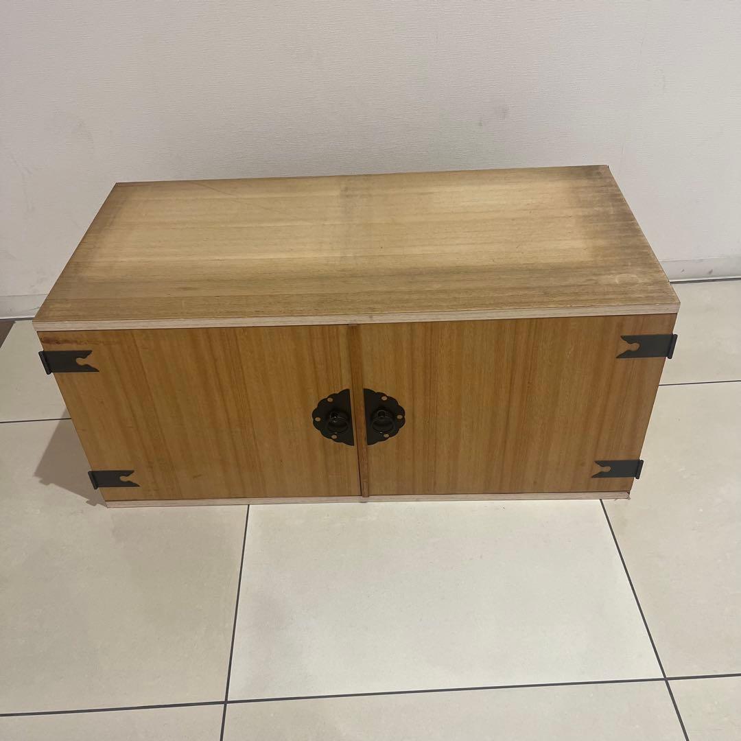 桐 衣装ケース 4段 桐箱 桐箪笥 着物 和服　桐　両開　衣裳箱　扉付　上置