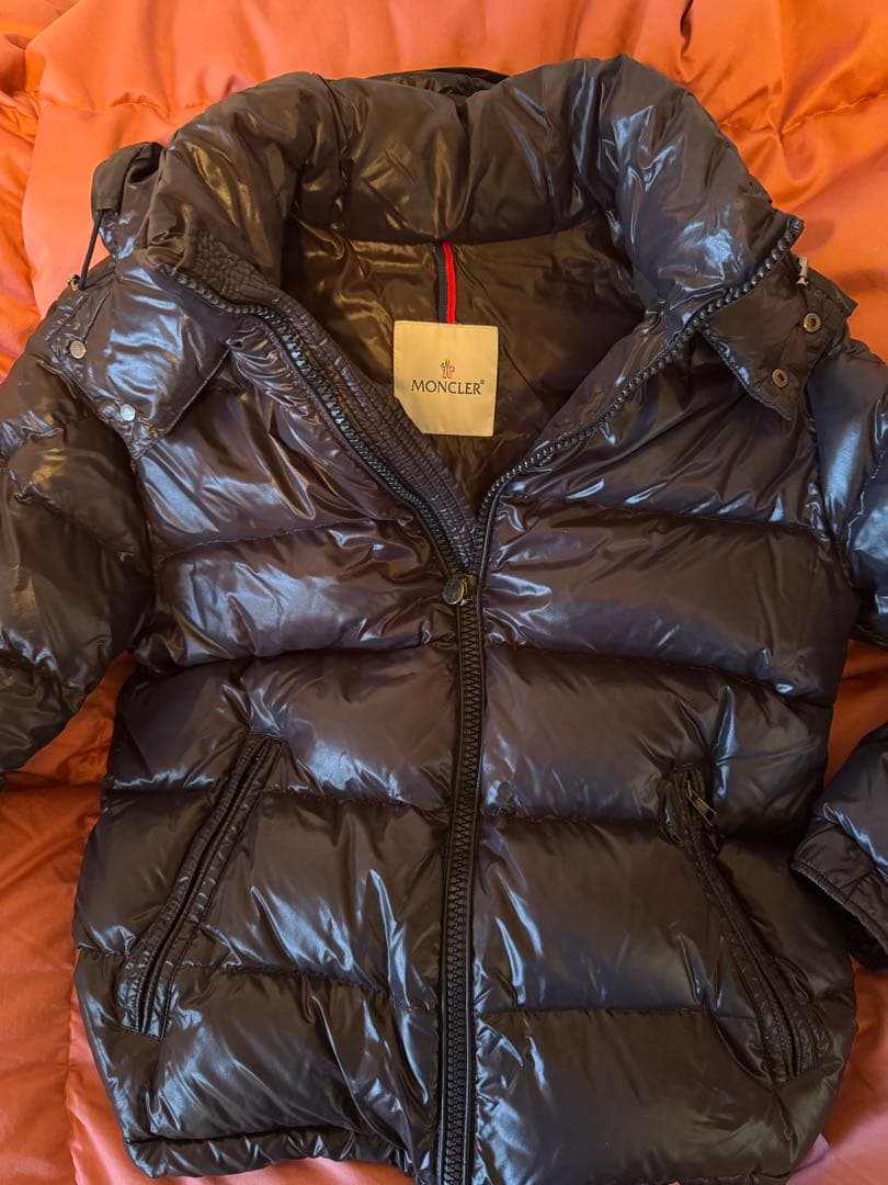 SS MONCLER ＭＡＹＡ　ダウンジャケット フード付き ダークブルー