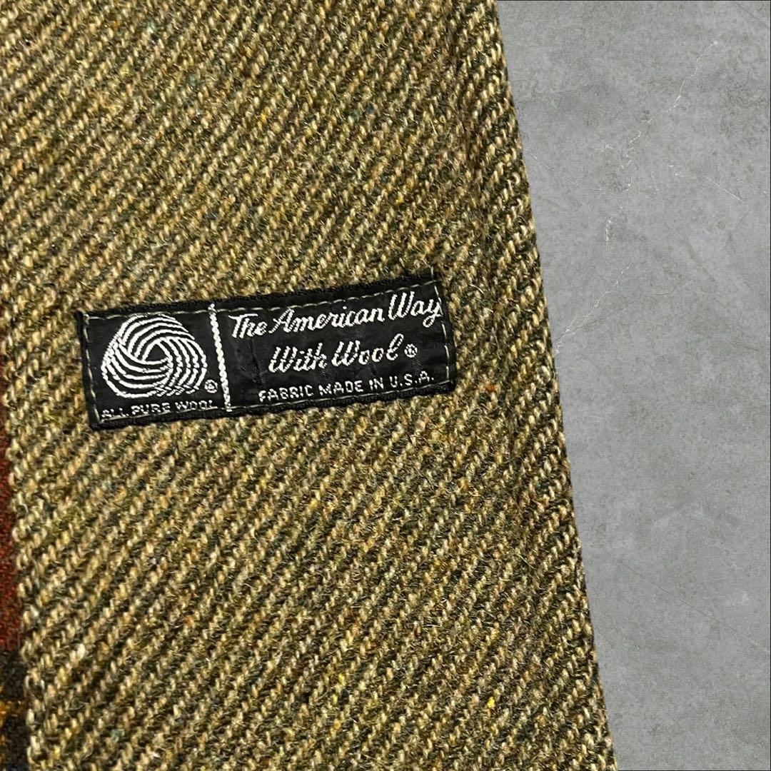 70s80sWeatherCoatウールツイードハンティングジャケットUSA生地