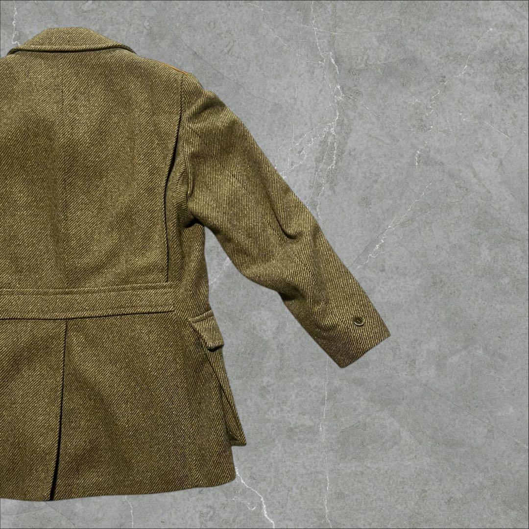 70s80sWeatherCoatウールツイードハンティングジャケットUSA生地