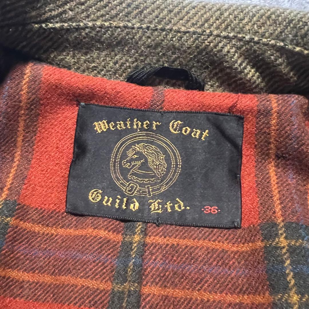 70s80sWeatherCoatウールツイードハンティングジャケットUSA生地