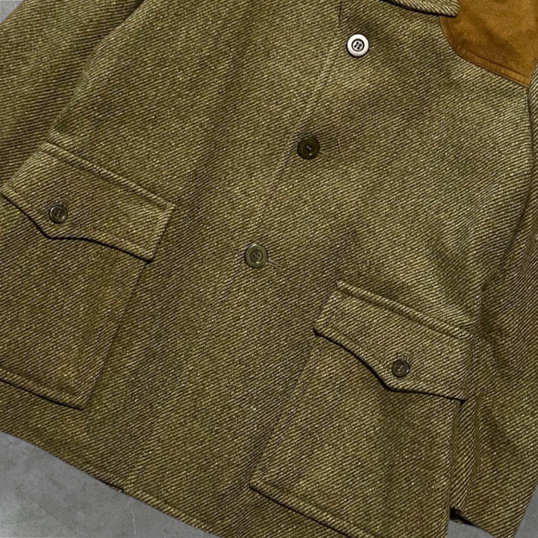 70s80sWeatherCoatウールツイードハンティングジャケットUSA生地