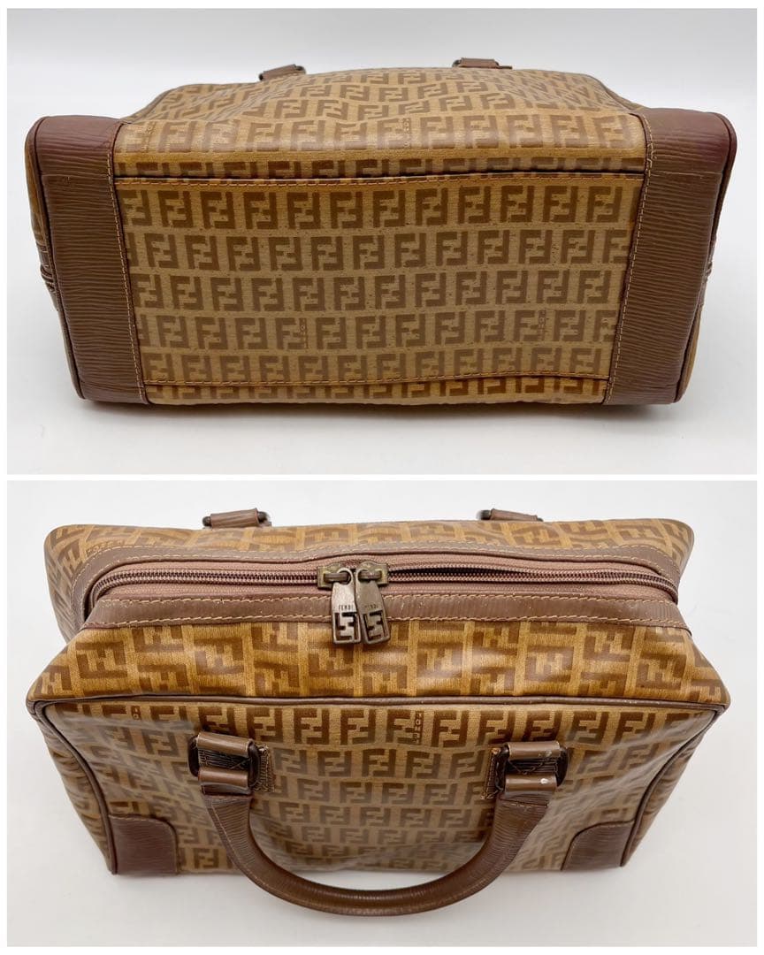 FENDI フェンディ　ズッキーノ　ハンドバッグ　ミニボストン　ファスナー難あり