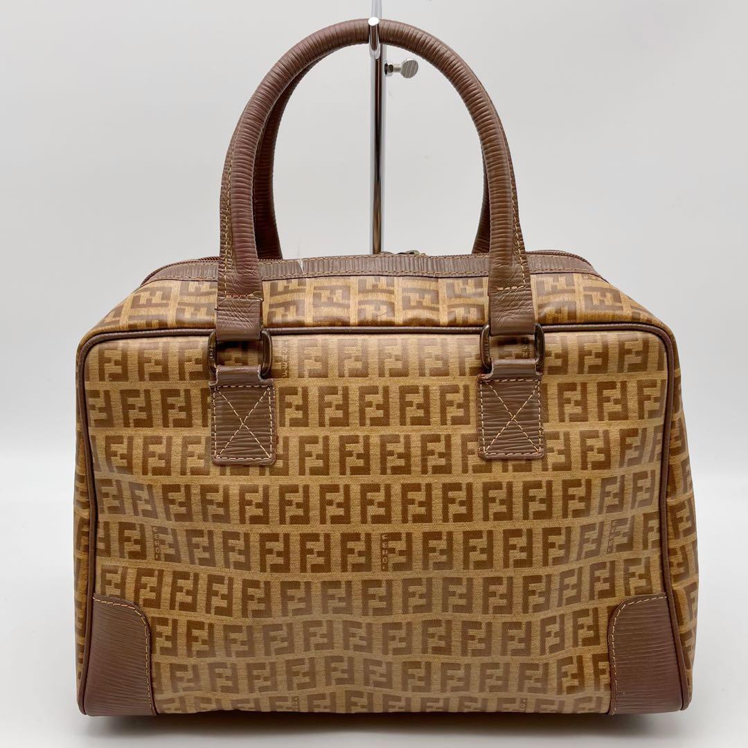 FENDI フェンディ　ズッキーノ　ハンドバッグ　ミニボストン　ファスナー難あり
