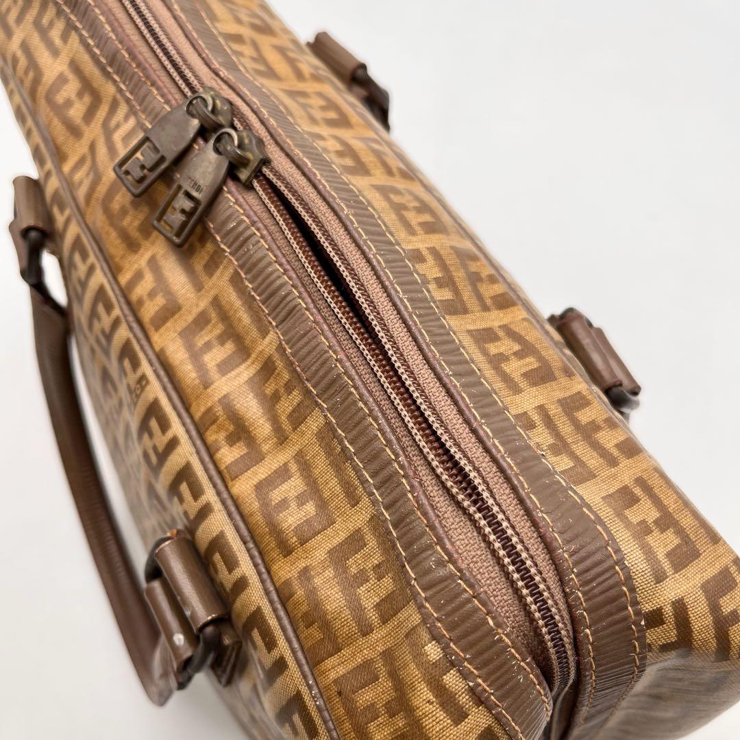 FENDI フェンディ　ズッキーノ　ハンドバッグ　ミニボストン　ファスナー難あり