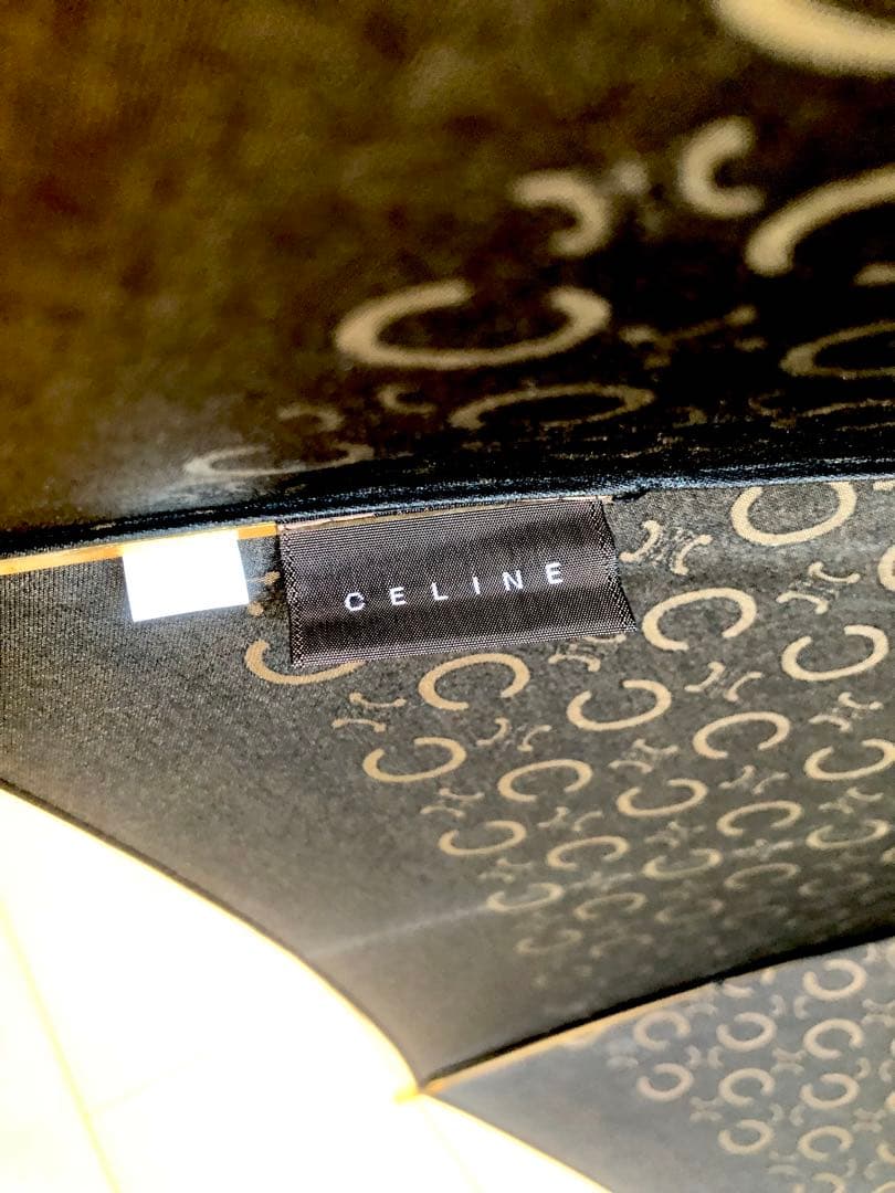 CELINE セリーヌ 日傘Cマカダム　トリオンフ総柄　黒