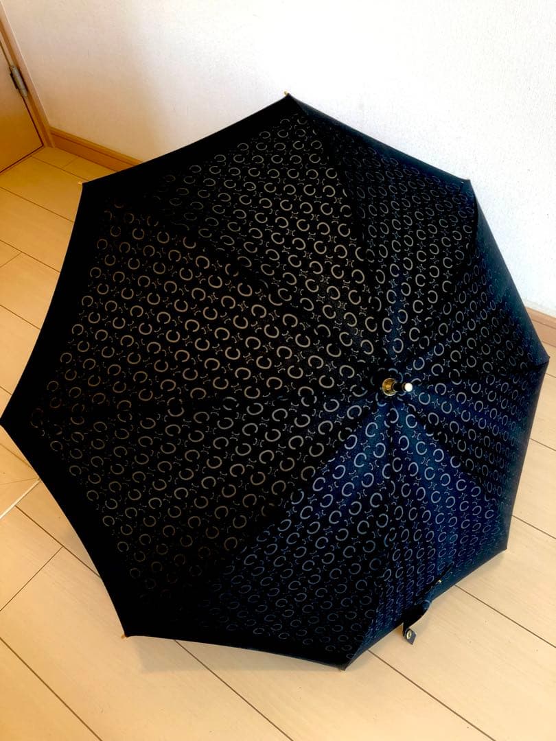 CELINE セリーヌ 日傘Cマカダム　トリオンフ総柄　黒