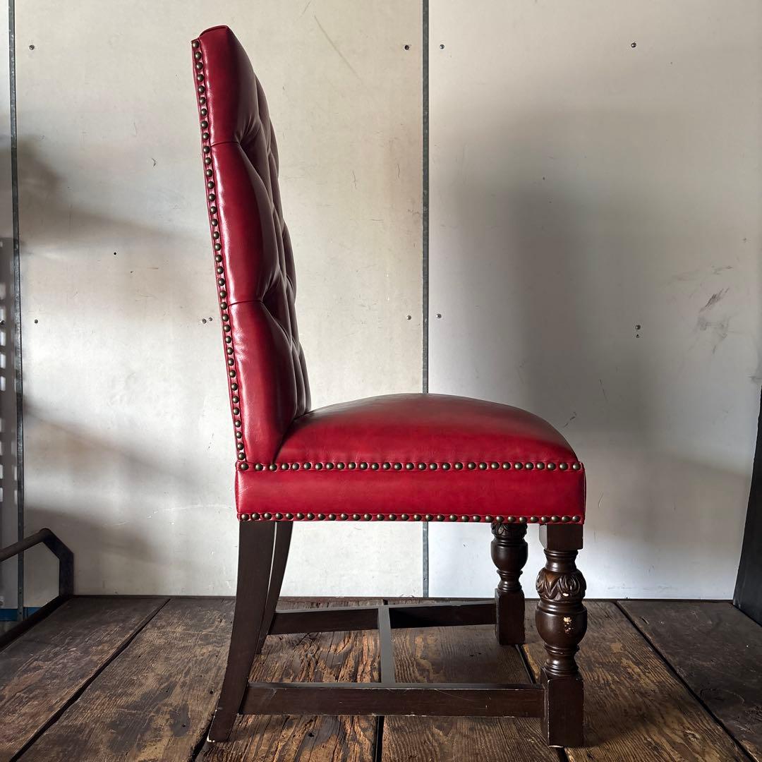 VINCENT ヴィンセント ハイバック ダイニングチェア レッド アンティーク