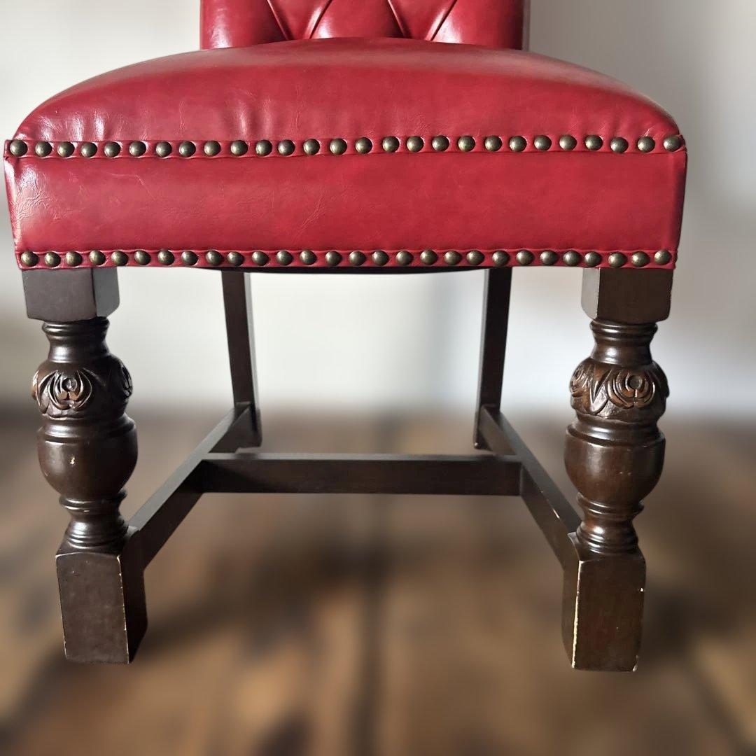 VINCENT ヴィンセント ハイバック ダイニングチェア レッド アンティーク