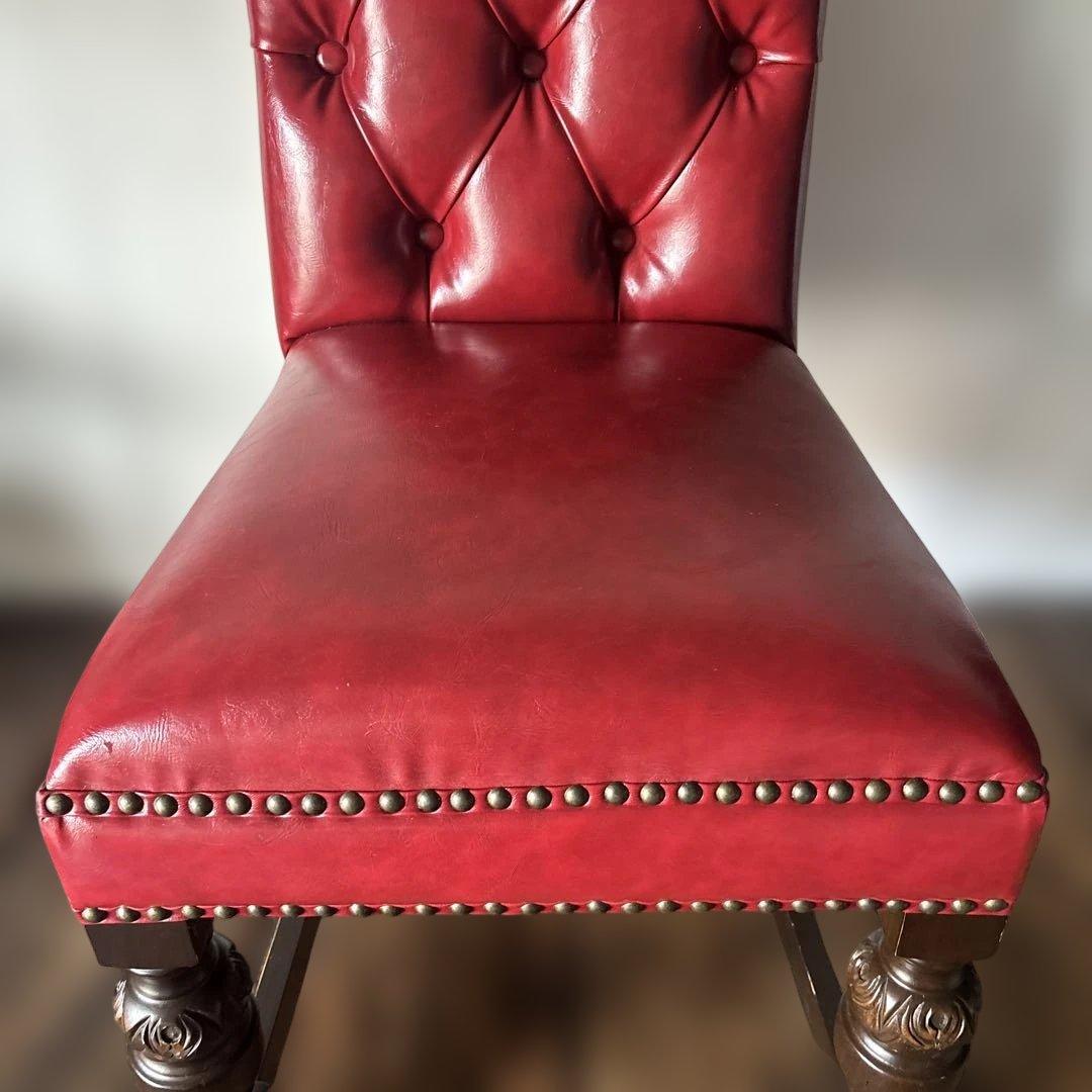 VINCENT ヴィンセント ハイバック ダイニングチェア レッド アンティーク