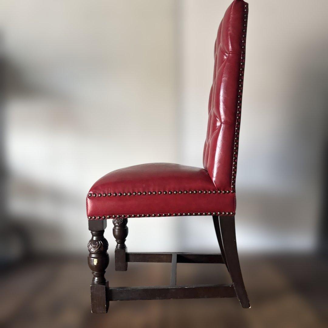 VINCENT ヴィンセント ハイバック ダイニングチェア レッド アンティーク