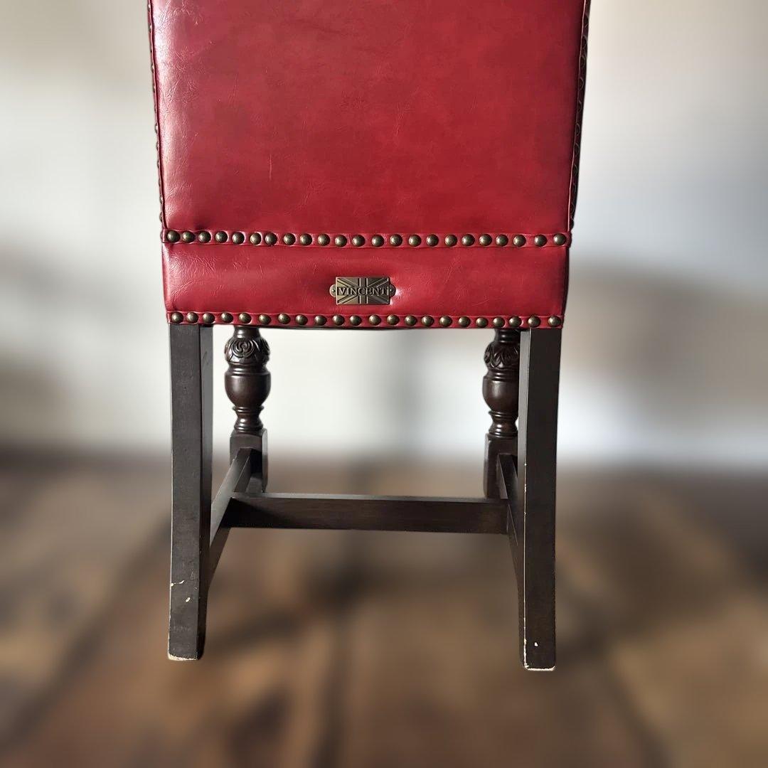 VINCENT ヴィンセント ハイバック ダイニングチェア レッド アンティーク