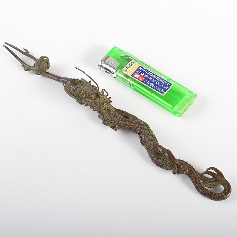 eyeknow74　金工名品　古銅宣徳銅　龍　筆架　置物　C　6941E