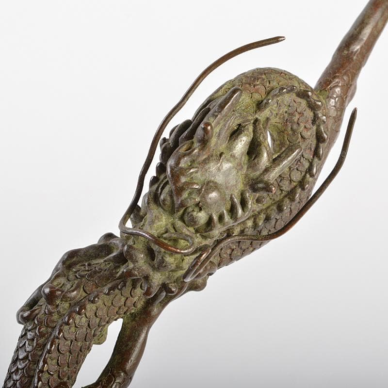 eyeknow74　金工名品　古銅宣徳銅　龍　筆架　置物　C　6941E