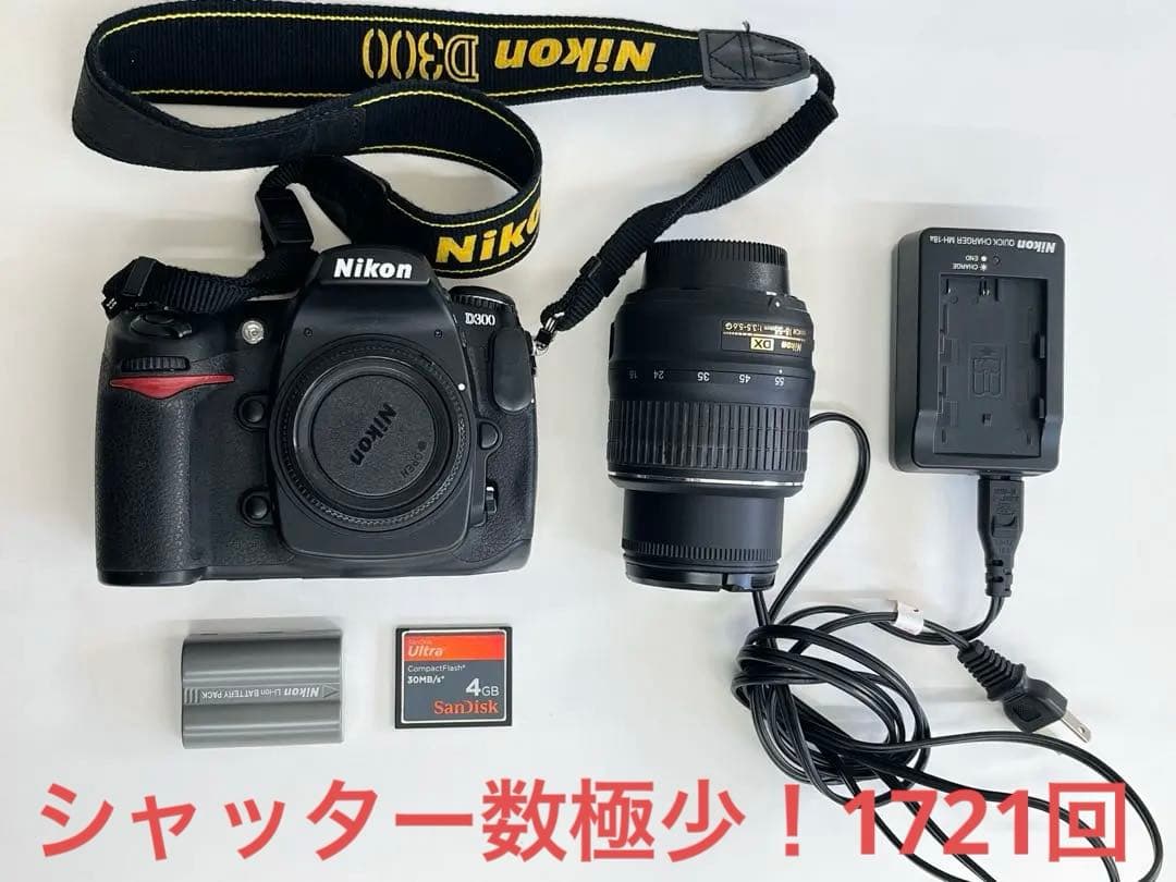 Nikon D300 18-55mmレンズキットバッテリー・充電器・SDカード付