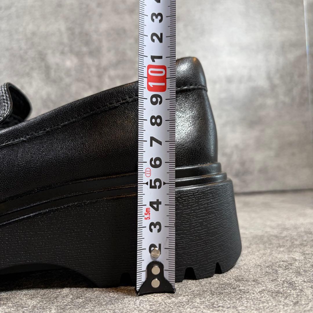 【極美品】bussola ブソラ ローファ－ ブラック レザー 本革 厚底 39